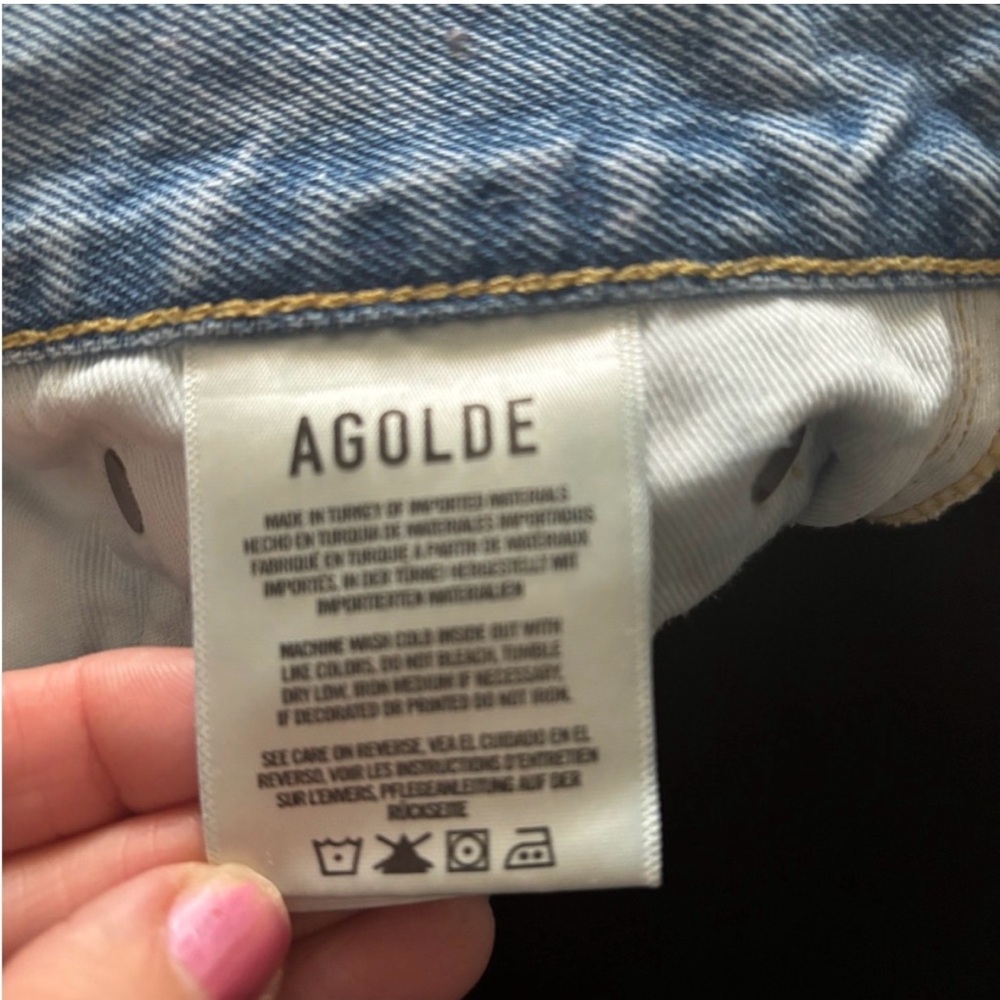 AGOLDE Parker Distressed Denim Cut Off Shorts Light Wash Blue Sz 29 - Picture 7 of 11